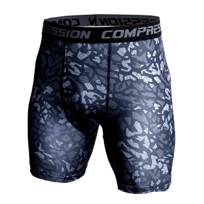 Compression Shorts Men 3D Print Camouflage Bodybuilding Tights Muscle Sport Elastic Running Shorts