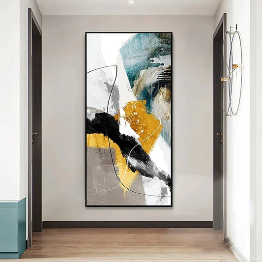 100% Hand Painted Oil Painting On Canvas, Porch Design, Abstract Modern Style, Wall Art