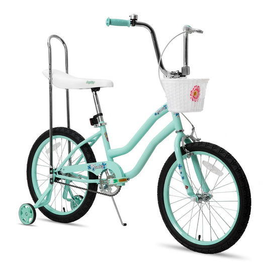 20 Inch Girls Bike, Training Wheels, Banana Seat, Handbrake, Coaster Brake