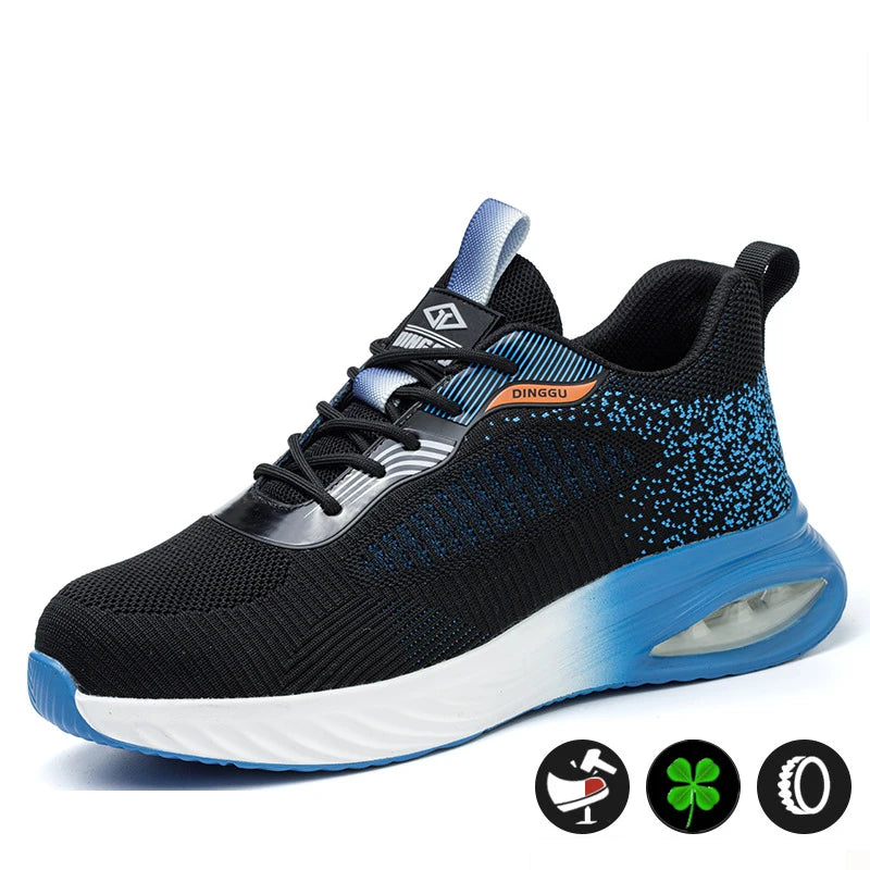 Men's' Work Safety Shoes, Breathable Sneakers, Lightweight, Anti-smash Steel Toe Working Protective Shoes