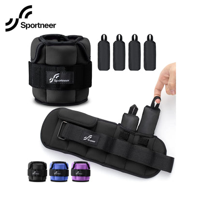 Sportneer Adjustable Wrist and Ankle Weights for Women and Men 1 Pair 1-10 lbs.