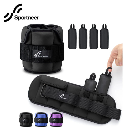 Sportneer Adjustable Wrist and Ankle Weights for Women and Men 1 Pair 1-10 lbs.
