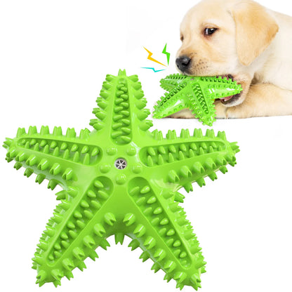 Starfish Squeaky Chew Toys,  Small-Large Dog, Indestructible Rubber, Teeth Cleaning