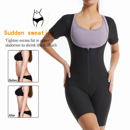 Zipper, Body Shaping, Sauna Suit For Women, Running Fitness, Sweat Absorption