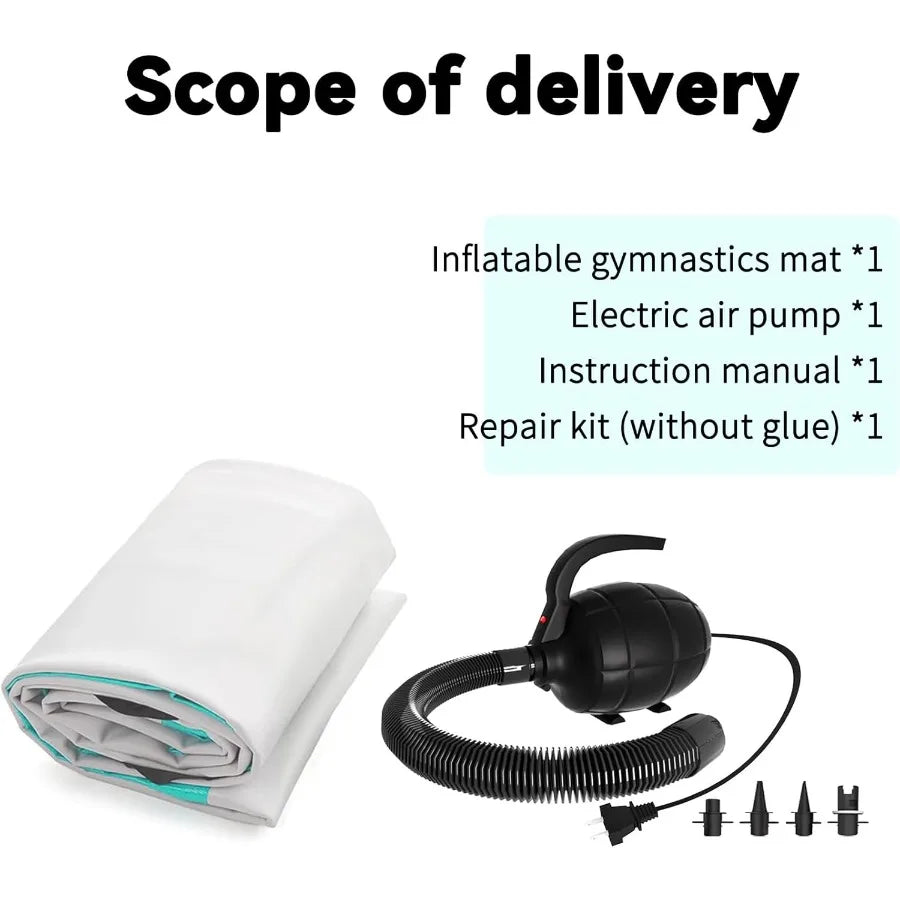 Inflatable Tumble Track Gymnastics Mat with Pump for Home Use Perfect for Cheerleading