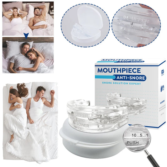 Portable Anti Snore Mouth Guard, Storage Box, Teeth Grinding Splint, Better Sleep Quality