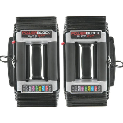 Elite EXP Adjustable Dumbbells, Sold in Pairs, Stage 1, 5-50 lb. Dumbbells, Durable Steel Build