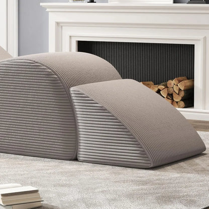 Yoga Chairs for Adults, Ergonomic Chaise Lounge Chair, Side Pocket, Lumbar Pillow, Ottoman