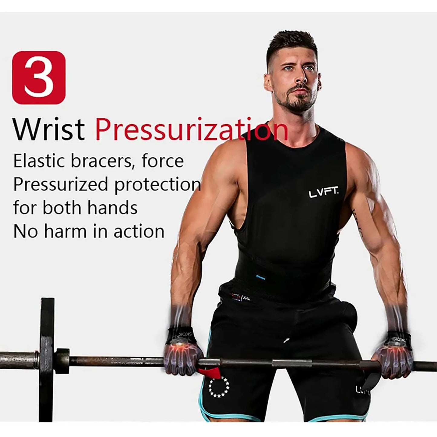 Weightlifting Wrist Straps, Adjustable, Non-slip, Support Grip Band