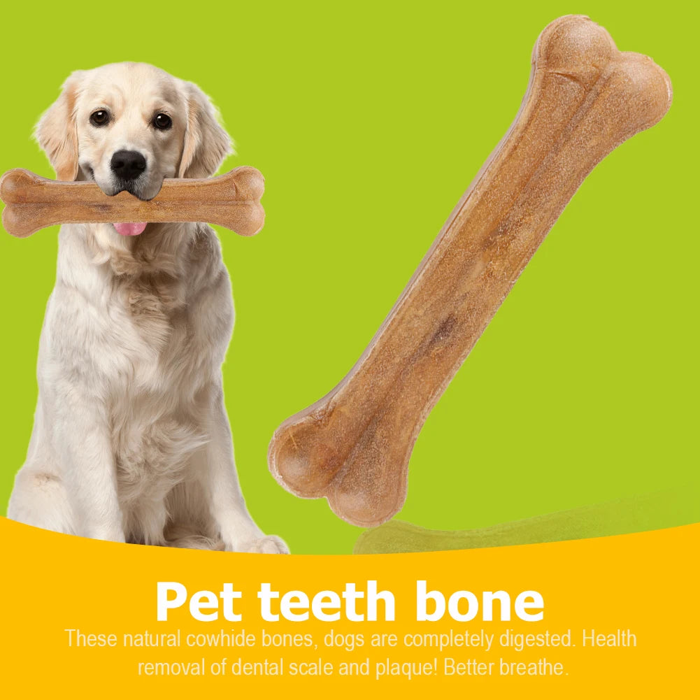 8 Inch Teeth Clean Stick Non-Toxic Pet Chew Bone Anti-bite Leather for Small Medium Large Dog