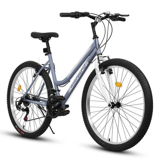 Girls 26 Inch Mountain Bike, 21 Speed, V-Brake, High Carbon Steel Frame