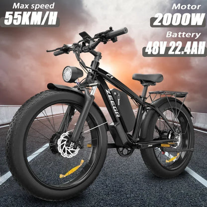 Electric Bicycle F1 2000 w Dual Motor 48v 22.4ah Battery Adult 26 inch Tire Hydraulic Brake