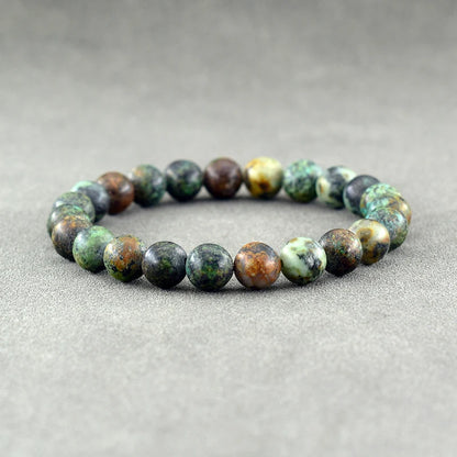Handmade Real Natural African Stone Beads, Yoga Mala Jewelry, Green Moss Agates Beaded Bracelet