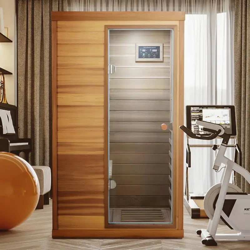 One-Person, Infrared Sauna, Right Glass Door, Indoor Use