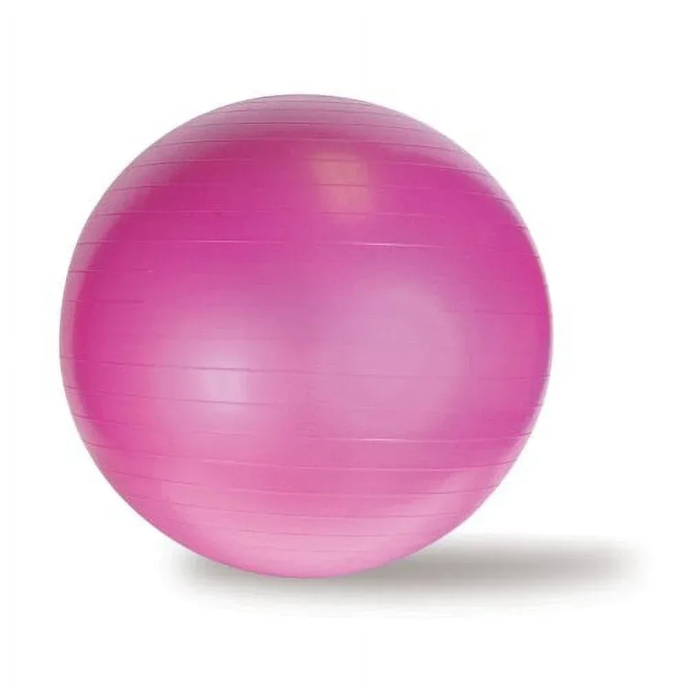 Burst-Proof Fitness Yoga Ball for Home Gym, Pilates, and Pregnancy, 55cm Pink - Suitable for Women and Beginners