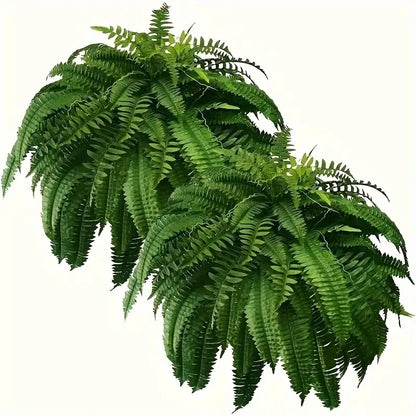 Realistic Boston Ferns, Artificial, UV Resistant Fake Greenery, Door Porch Decors