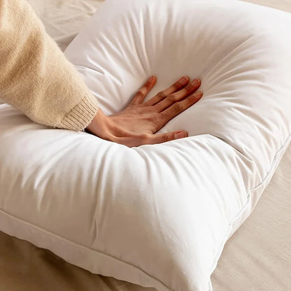 2pcs/Set 50% Goose Feathers Down Pillows, White, Queen, Breathable