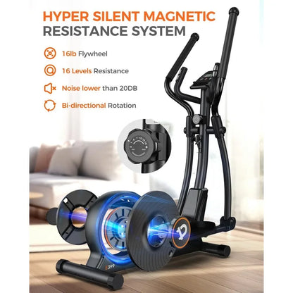 Elliptical Machine with16-Level Resistance & Hyper-Quiet Magnetic Driving System
