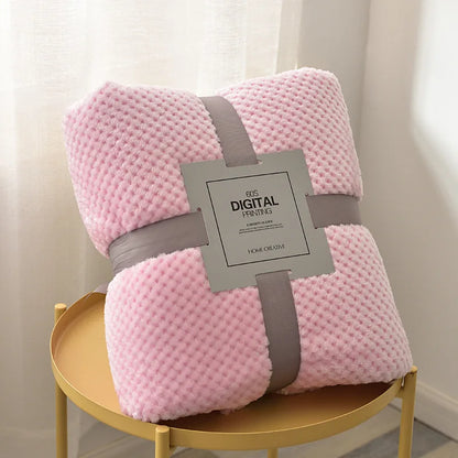 Baby Blanket, Soft Fleece, Thick Quilt Bedding, Swaddle Wrap, Stroller Sleep Cover