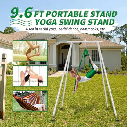 9.6 FT Portable Stand Yoga Swing Stand with 551 LBS Capacity Aerial Yoga Frame