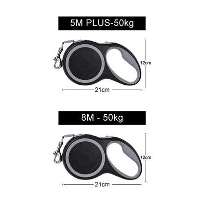 3m/5m/8m/50kg Dog Leash, Retractable Roulette Collar, Adjustable, Durable