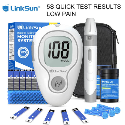 Blood Glucose Meter, 50/100pcs Diabetes Tester Blood Sugar Monitor, Digital, Complete Kit