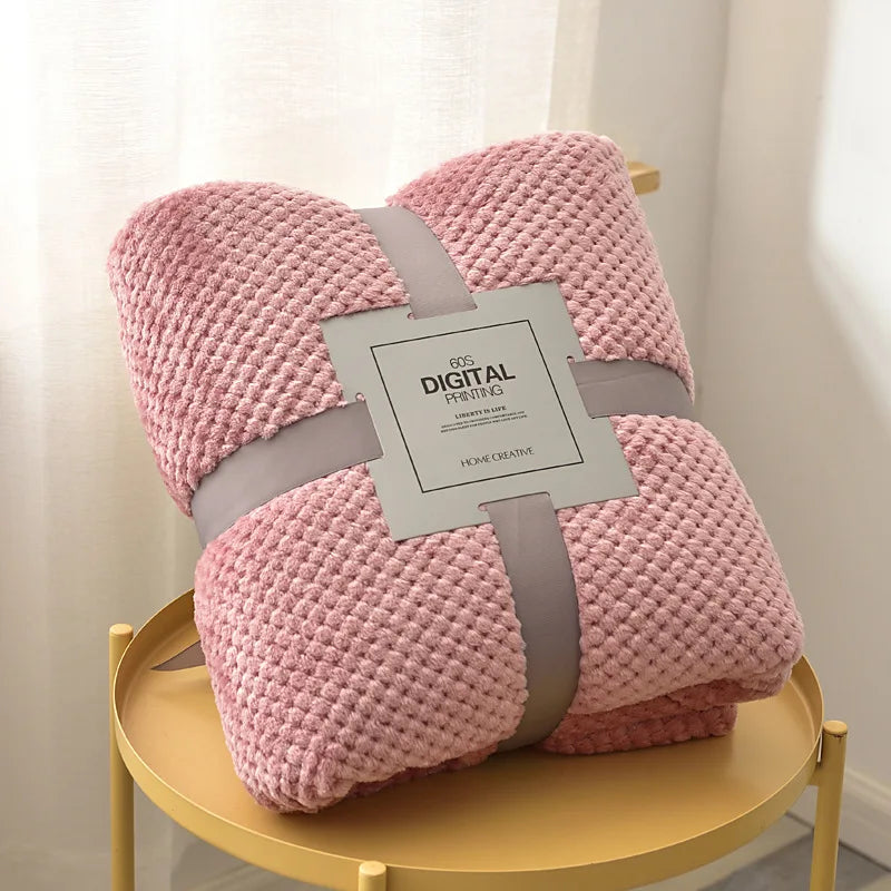 Baby Blanket, Soft Fleece, Thick Quilt Bedding, Swaddle Wrap, Stroller Sleep Cover