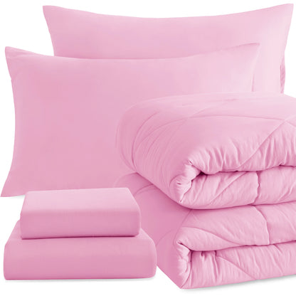 5 Piece Twin Bedding Comforter Set, Breathable Bed in a Bag, Includes Comforter, Fitted Sheet, Top Sheet and Pillowcases