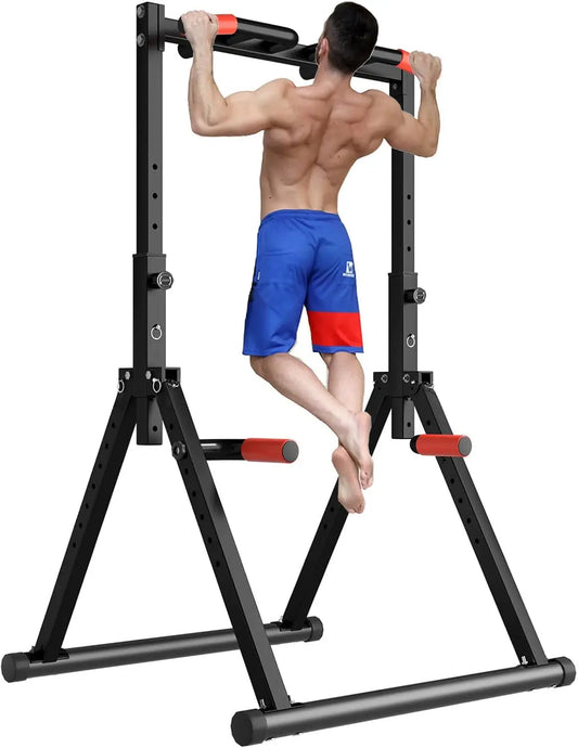 Multifunction Power Tower Pull Up Bar, Dip Station, Adjustable, Foldable