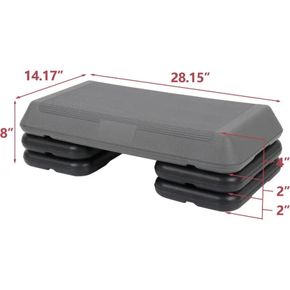28.5'' Exercise Step Platform, Aerobic Workout Step Up Box, 4 Stackable Risers,