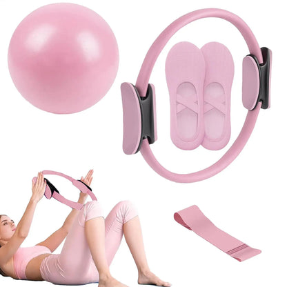 NEW Pilates Ball And Ring Set Resistance Band Exercise Workout Fitness Equipment For Pregnancy Postpartum