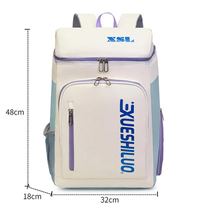 Badminton Rackets Backpack with Shoes Pocket, Fitness Duffel Daypack Gym Bag, College Rucksack