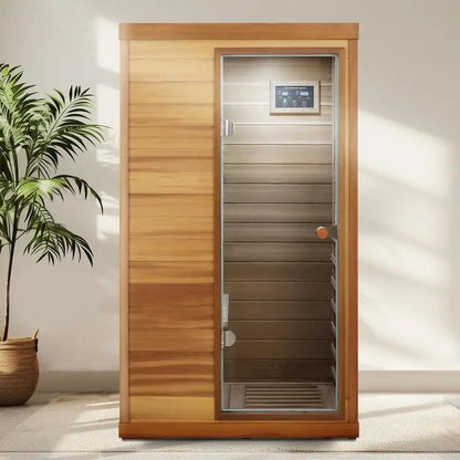 One-Person, Infrared Sauna, Right Glass Door, Indoor Use