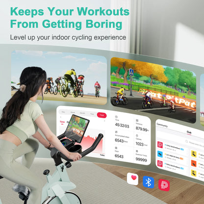 32-Level Magnetic Resistance Stationary Bike for Home, Low Noise Cycling Workout