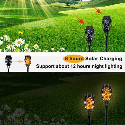 Solar Lights Outdoor LED 4/6/812Pcs Solar Torch Lights with Flickering Flame Waterproof