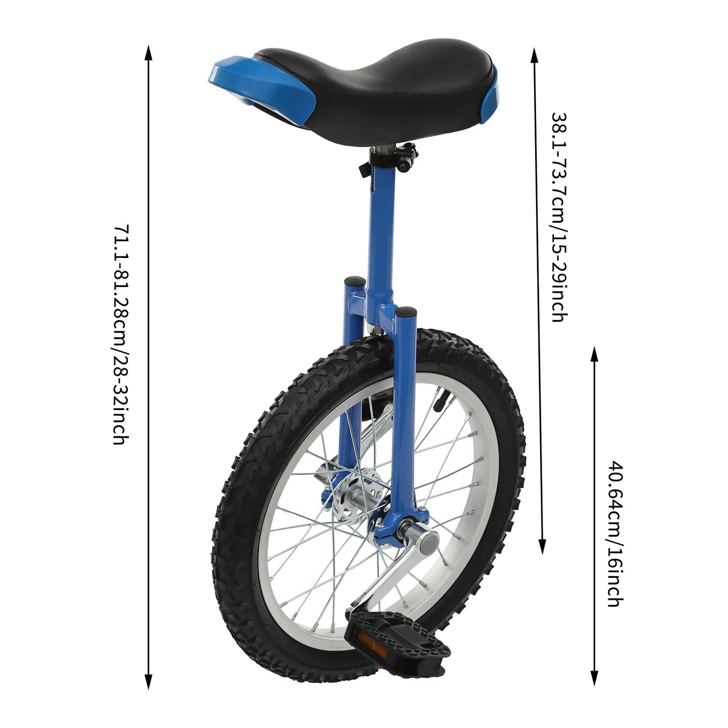 16-inch One Wheel Balance Exercise Bicycle, Adjustable For Adults/Kids
