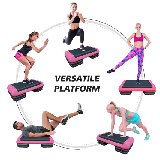 Adjustable Workout Aerobic Stepper, Step Platform Trainer