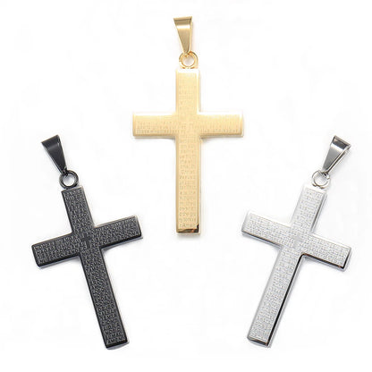 Cross Pendant Necklace For Men/Women, Gold/Black/Silver Color, Cuban Chain