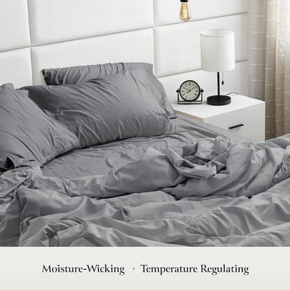 Luxury 6 Piece Queen Bed Sheets, Elastic, Breathable, Sheets & Pillowcase Set, Wrinkle Free