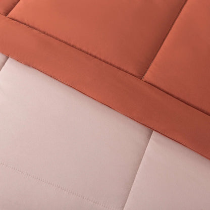 5-Piece Twin XL Reversible Bed in a Bag Comforter Set, Sheets, Soft Pink Red Canyon