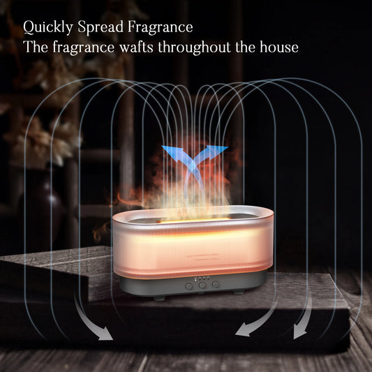 Air Humidifier, Small Size, Ultrasonic Cool Mist Maker, Aroma Diffuser Led Essential Oil Flame Lamp