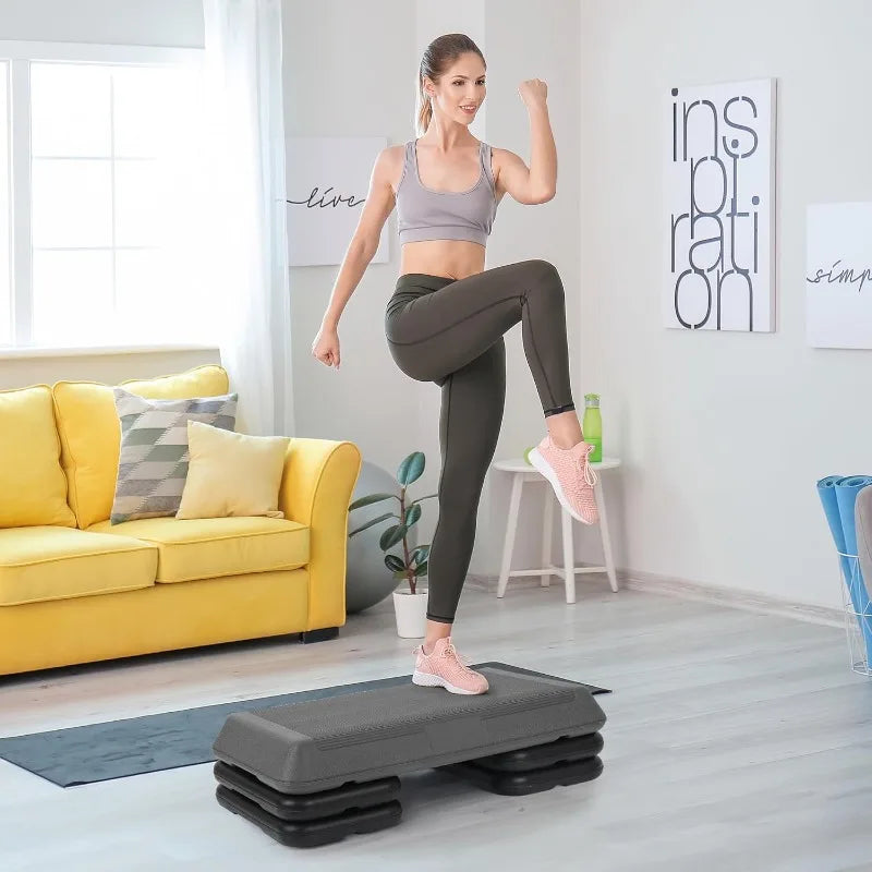 28.5'' Exercise Step Platform, Aerobic Workout Step Up Box, 4 Stackable Risers,
