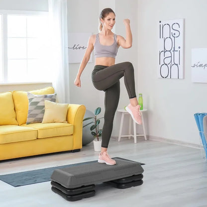 28.5'' Exercise Step Platform, Aerobic Workout Step Up Box, 4 Stackable Risers,