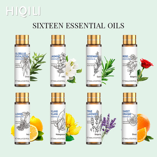 16 PCS 10ML Essential Oils Set, Diffuser, Humidifier