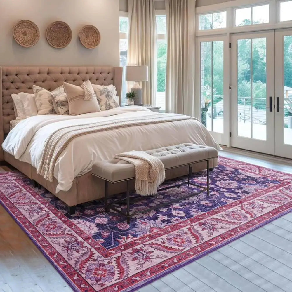 New Vintage Floral, Soft Accent, Fluffy, Large Area Rug, Carpet for Bedroom, Living Room