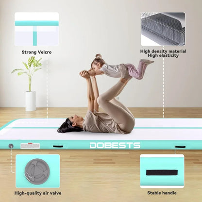 Inflatable Tumble Track Gymnastics Mat with Pump for Home Use Perfect for Cheerleading