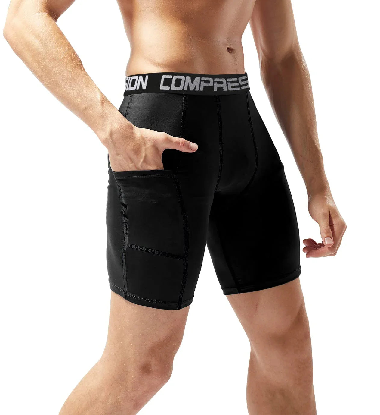 Men's Athletic Compression Shorts: Lightweight, Breathable & Quick-Drying for Running, Jogging, Walking, Trekking & Hiking