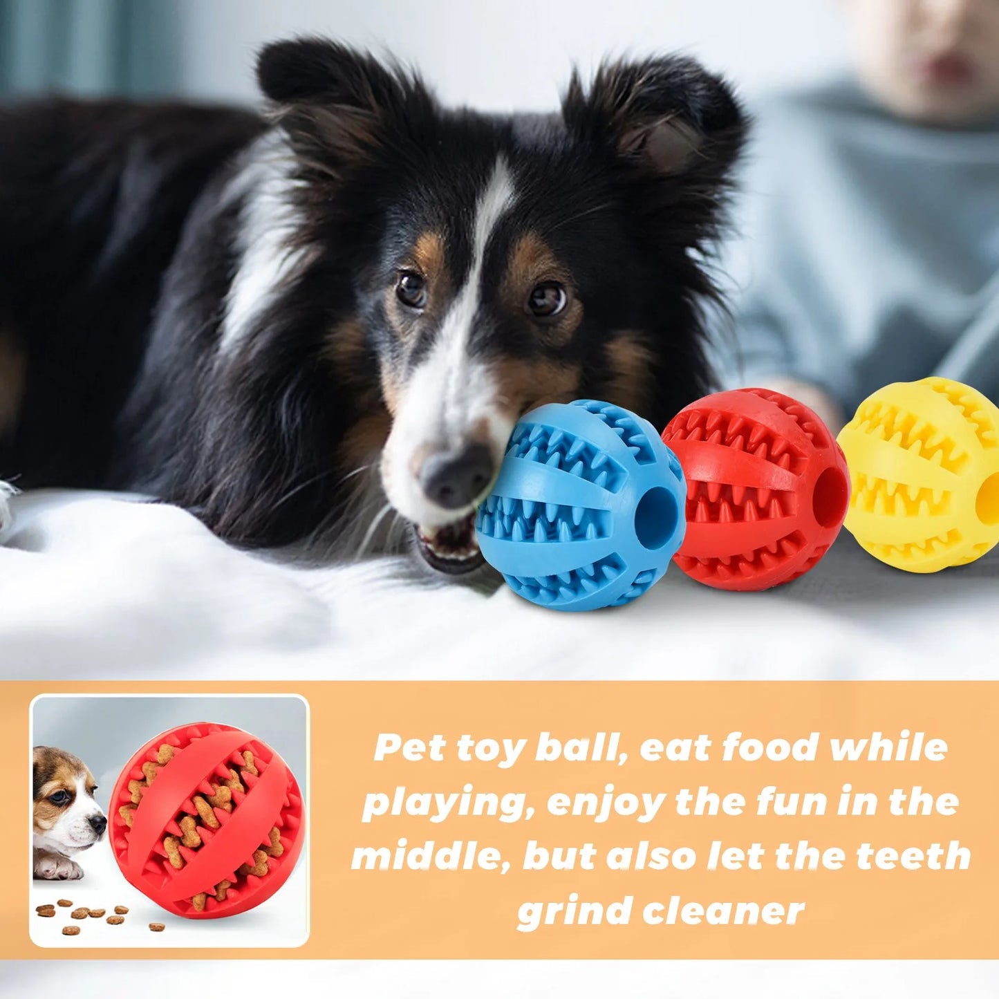 Pet Teeth Cleaning Prick Ball  Decompression Elastic Rubber Ball