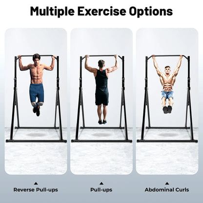 Black Triangular Pull Up Station Adjustable Height Carbon Steel Horizontal Bar for Home Gym Strength Training