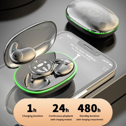 Invisible Wireless Sleep Earbuds, Bluetooth, Waterproof Noise Reduction, Touch Control Headsets